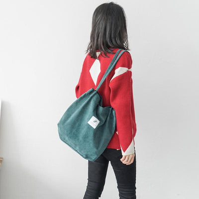 Tote Bag for Women Large Capacity Corduroy School Shoulder Bag