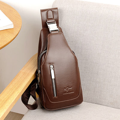 Limited Stock: Anti-theft Double Compartment PU Leather Sling Bag