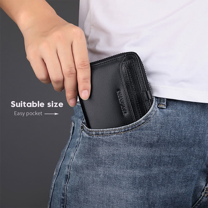 Wallet For Men Multiple Slots Vertical RFID Shopping Purse