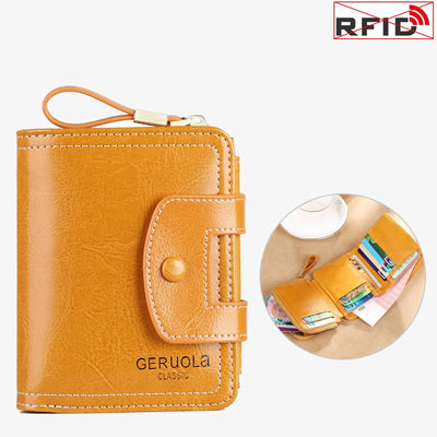 Wallet For Women Retro Slim Leather RFID Shopping Purse