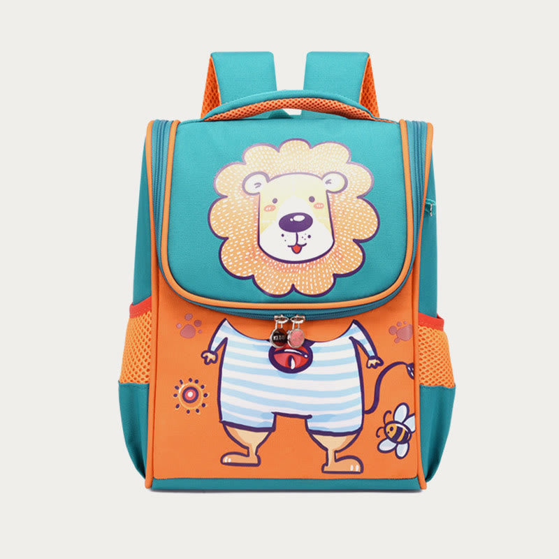 Cartoon Backpack For Kids Animal Printing Spine Protect Schoolbag