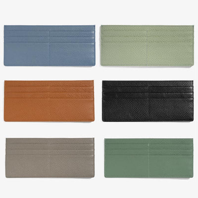 Ultra Thin Leather Wallet Plain Color Long Purse For Women