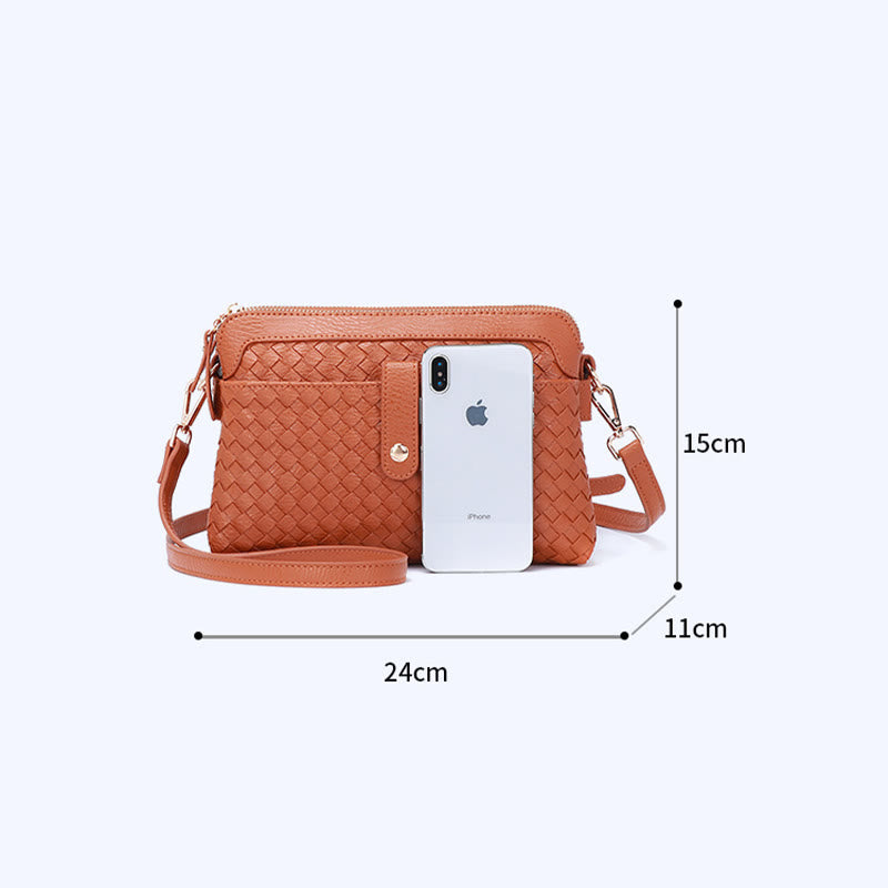 Multifunctional Underarm Handbag For Women Woven Leather Crossbody Bag