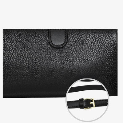 Horizontal Crossbody Bag Genuine Leather Elegant Purse For Commuter