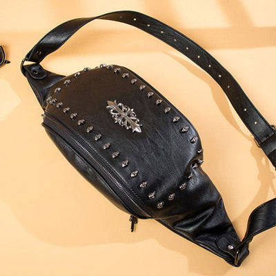 Waist Bag For Women Men Skull Decor Large Waist Bag