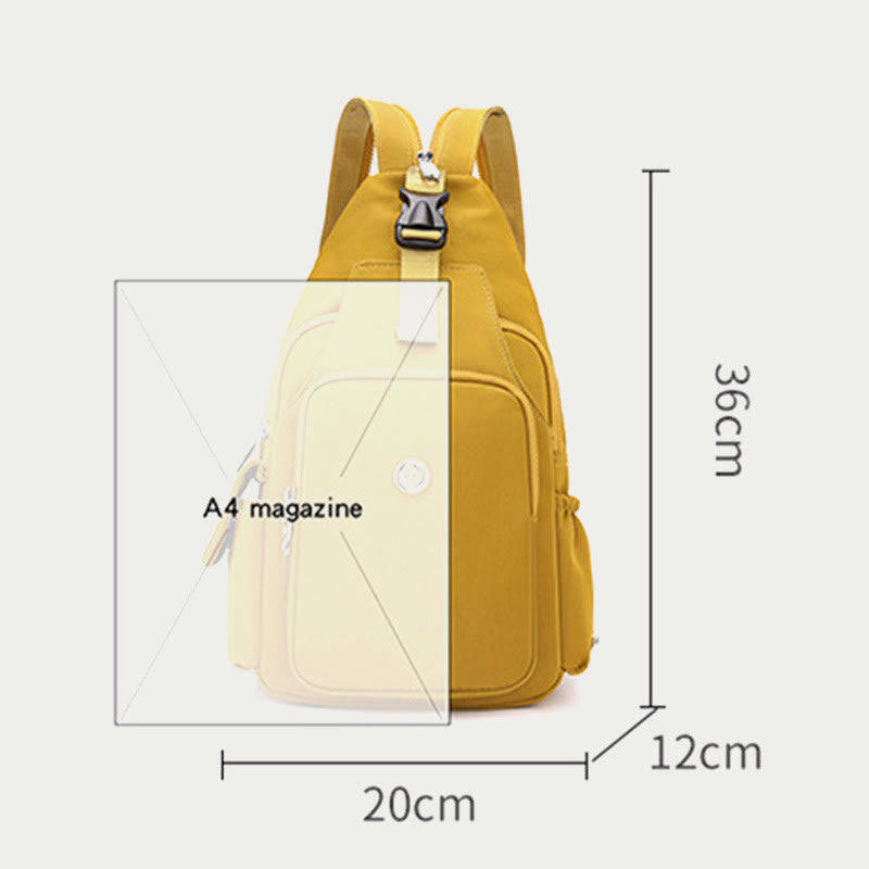 Multifunctional Sling Bag For Women Portable Waterproof Nylon Backpack