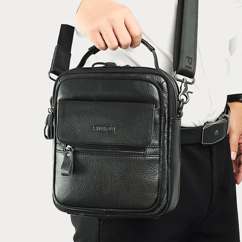 Messenger Bag For Men Business Small Portable Leather Crossbody Bag