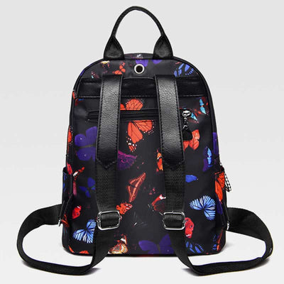 Women Waterproof Oxford Backpack Fashion Butterfly Print Light Travel Backpacks