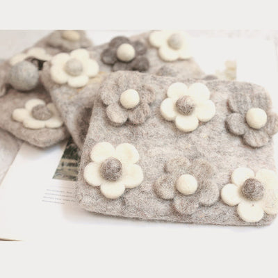 Wool Felt Small Wallet Cute Floral Coin Purse For Shopping