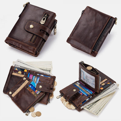 Limited Stock: Genuine Leather Anti-theft RFID Wallet With Chain