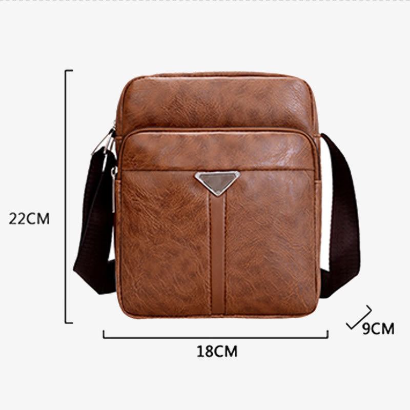 Small Crossbody Purse for Men Retro Vegan Leather Messenger Pack Bag