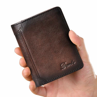 Genuine Leather RFID Anti-theft Vintage Wallet