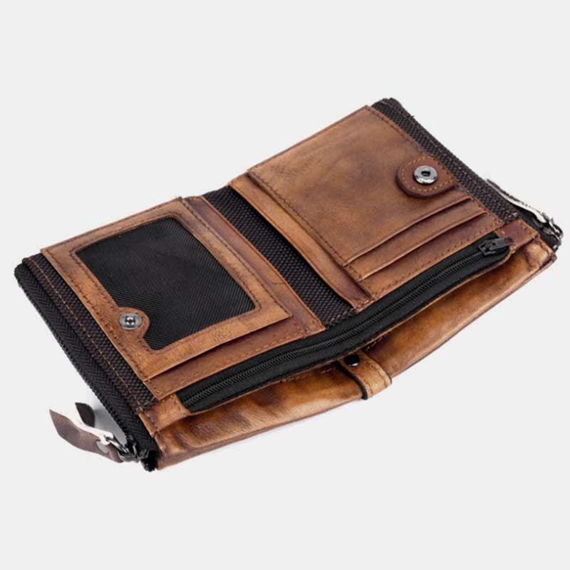 Bifold RFID Blocking Leather Wallet Short Front Pocket Wallet for Men