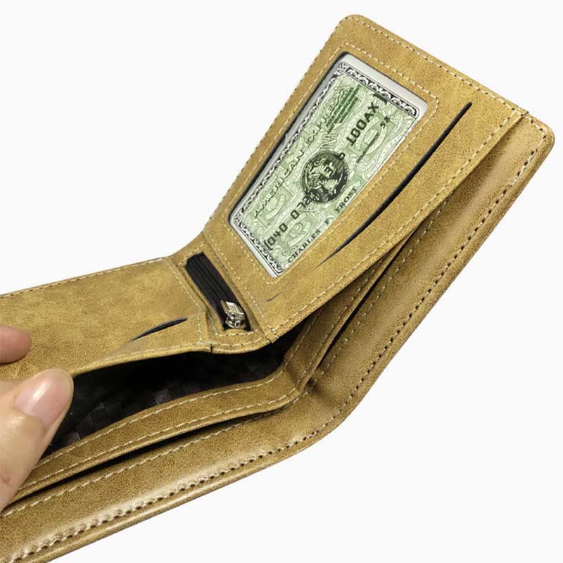 Bad Mother F**ker Wallet for Men Engraved Trifold PU Leather Wallet