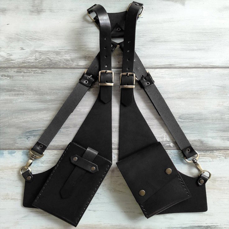 <Shipped within 24 hours> Retro Leather Shoulder Holster for Daily Costume Parties