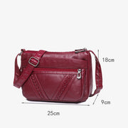 Multi-Compartment Crossbody Bag For Women Faux Leather Soft Purse