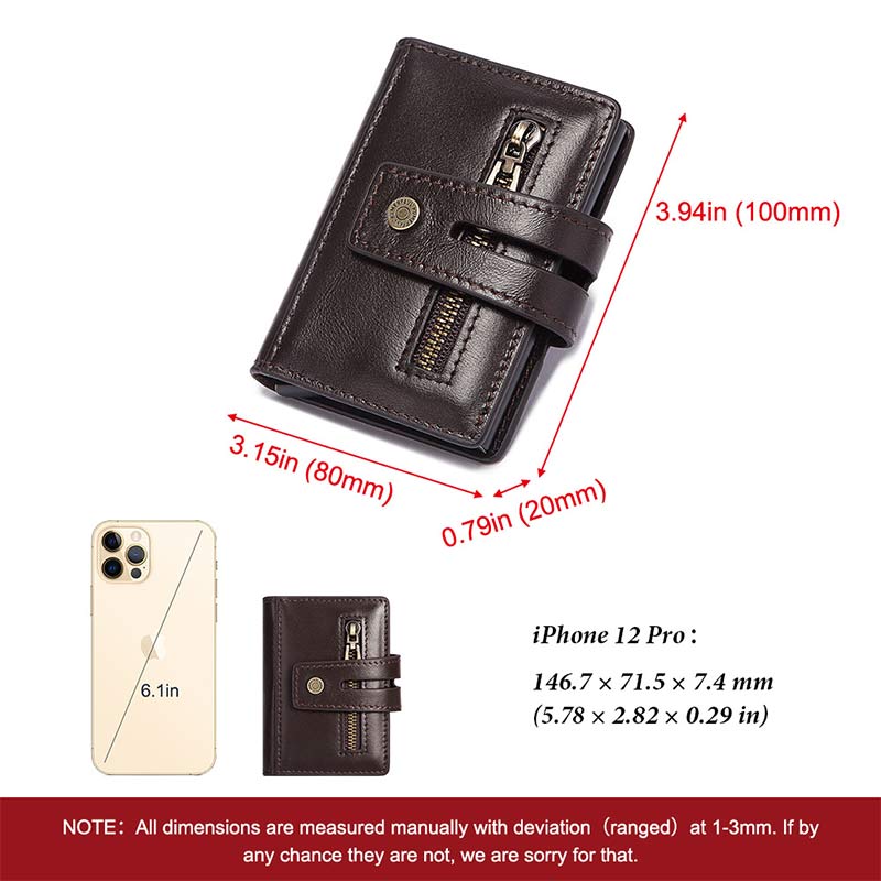 Genuine Leather Mens RFID Blocking Wallet Quick Access Card Holder