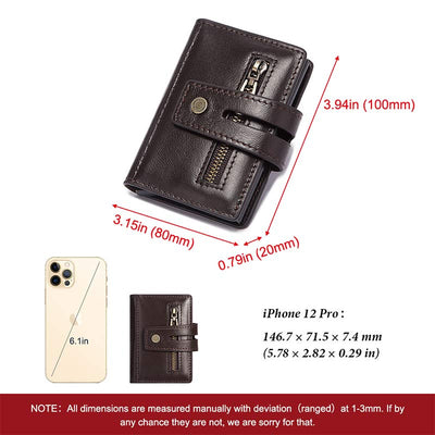 Genuine Leather Mens RFID Blocking Wallet Quick Access Card Holder