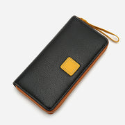 Long Wallet Pebbled Grain Leather Shopping Purse For Women