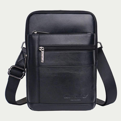 Messenger Bag For Men Three Styles Pockets Leather Crossbody Bag