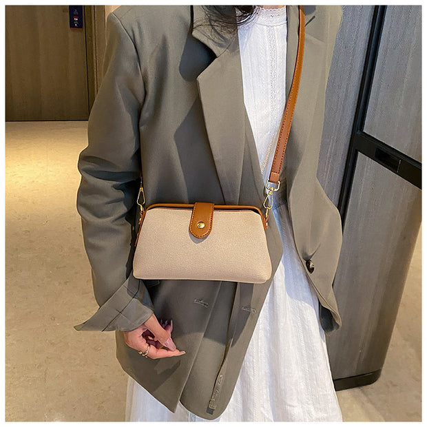 Soft Vegan Leather Purse Elegant Buckled Crossbody Bag For Women