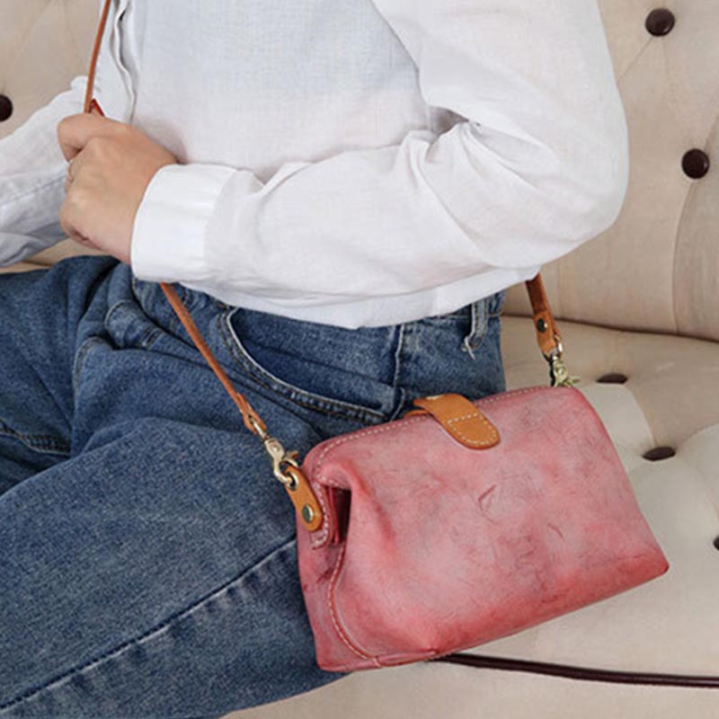 Horizontal Crossbody Bag Classic Leather Office Purse For Women