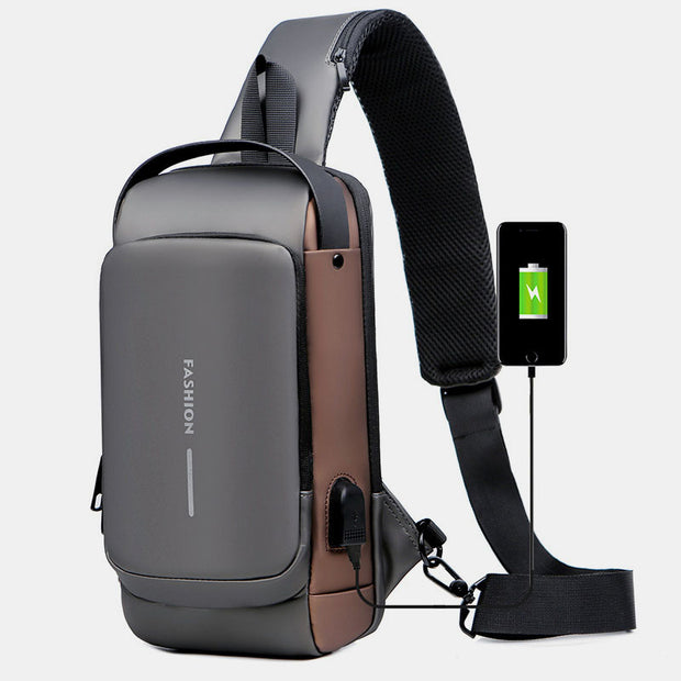 Anti-theft Sling Bag Cross Body Bag with USB Charging Port Password Locked