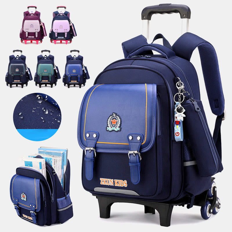 School Backpack For Kids Durable Waterproof Oxford Rolling School Bag