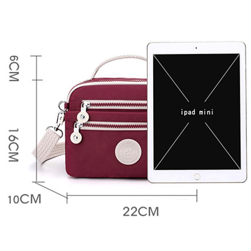 <Shipped within 24 hours> Multi-Pocket Nylon Purse Cross Body Bag