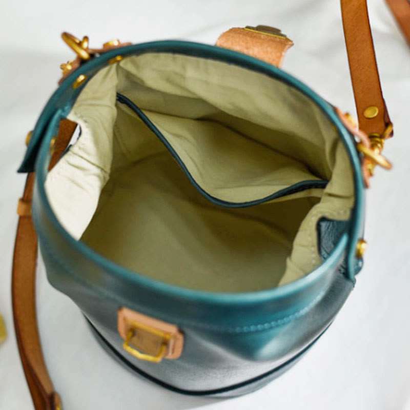 Handmade Crossbody Bag For Women Vintage Daily Shopping Bucket Bag