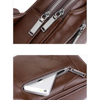 <Shipped within 24 hours> Anti-theft Double Compartment PU Leather Sling Bag