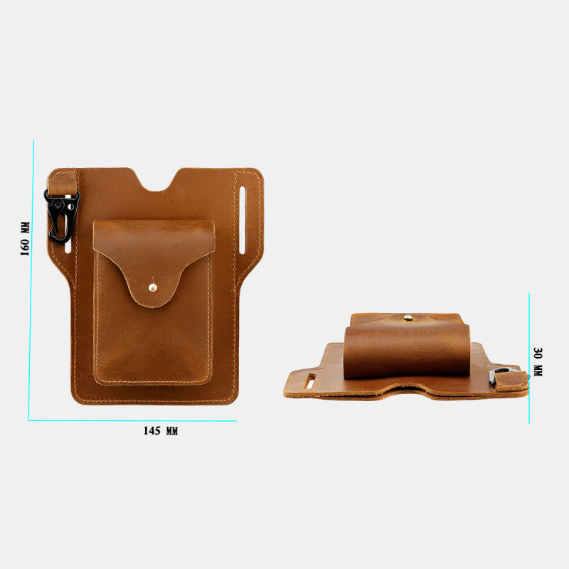 <Shipped within 24 hours> 7.2 Inch Leather Cell Phone Belt Bag