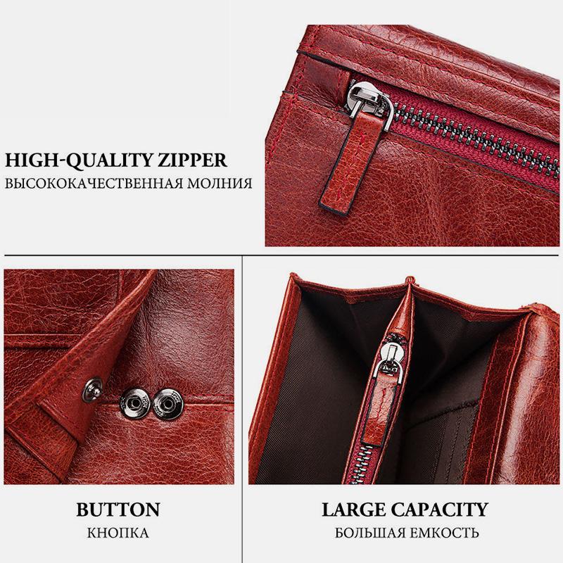 RFID Blocking Anti-theft Genuine Leather Wallet