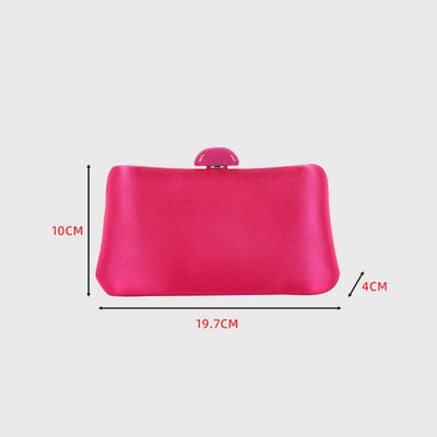 <Shipped within 24 hours> Women Simple Solid Color Clasp Square Clutch