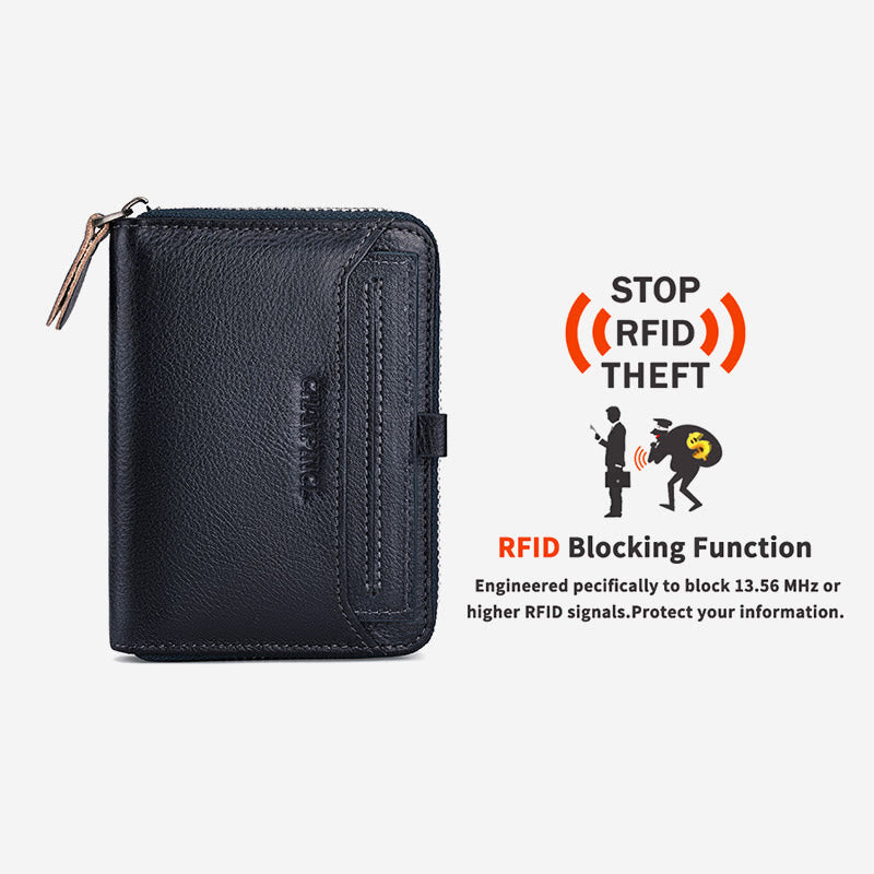 Wallet For Men Multiple Slots Vertical RFID Shopping Purse