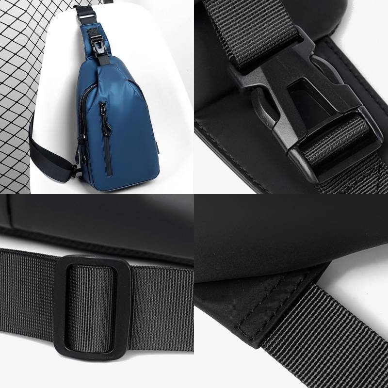 Multipurpose Waterproof Sling Bag Chest Bag for Men with USB Charger