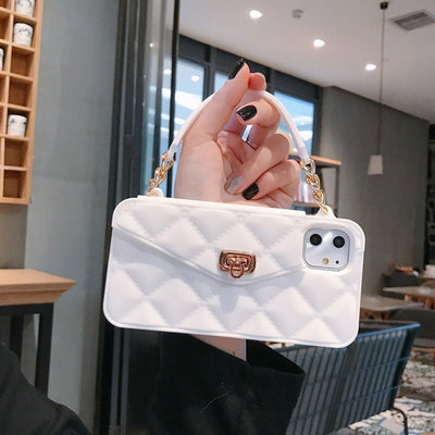 Handbag Case with Card Holder for iPhone Silicone Shockproof Luxury Phone Bag Case