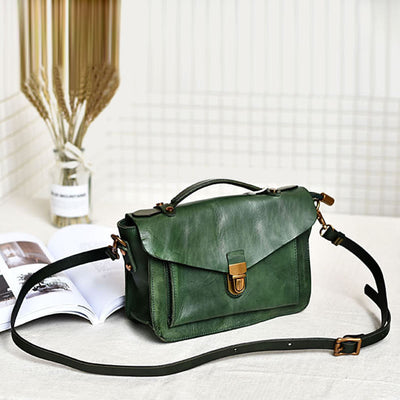 Top-Handle Bag For Women Leather Large Capacity Messenger Bag