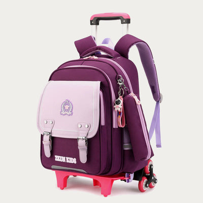 School Backpack For Kids Durable Waterproof Oxford Rolling School Bag