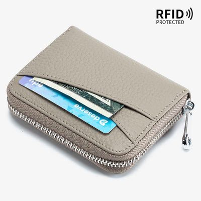 RFID Blocking Zip Around Wallet Small Card Holder Coin Purse Change Pouch