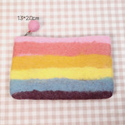 Cute Rainbow Wallet Soft Wool Felt Storage Purse For Women