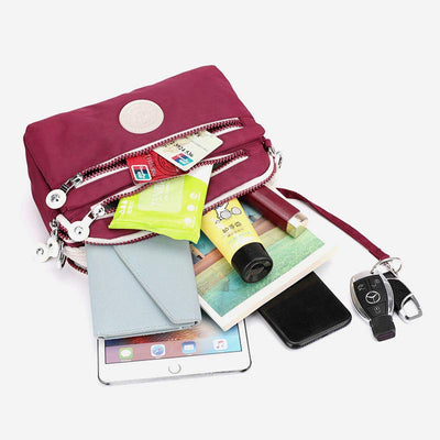 <Shipped within 24 hours> Multi-Pocket Nylon Purse Cross Body Bag