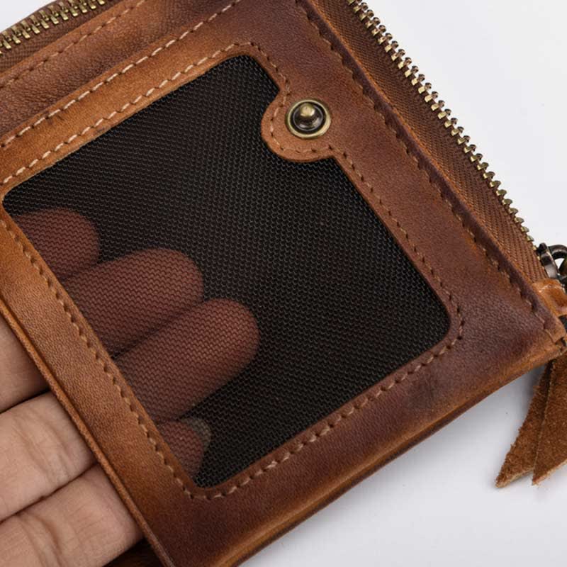 Retro Men's Brush Off Cowhide Leather Wallet Coin Purse Card Holder