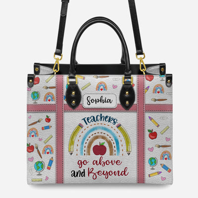 Custom Name Tote For Women Teachers Go Above And Beyond