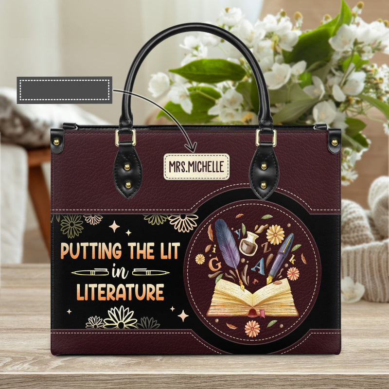 Custom Name Tote For Women Putting Lit In Literature