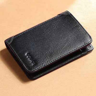 Genuine Leather RFID Multi-Card Bifold Wallet