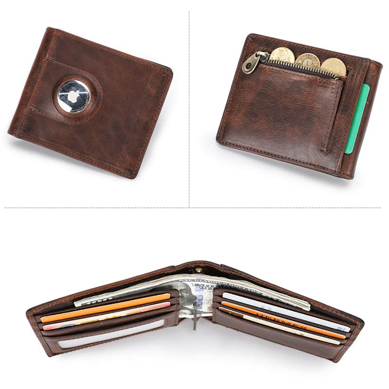 Multi Slot Leather Airtag Wallet