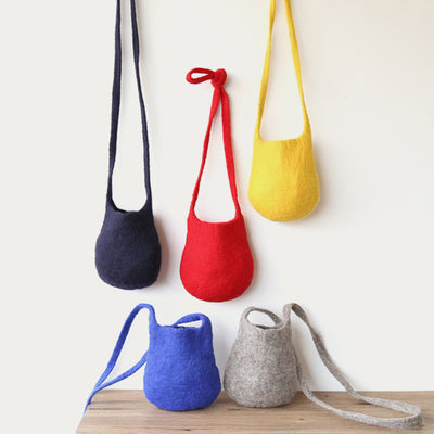 Handmade Bucket Bag For Women Wool Felt Crossbody Purse