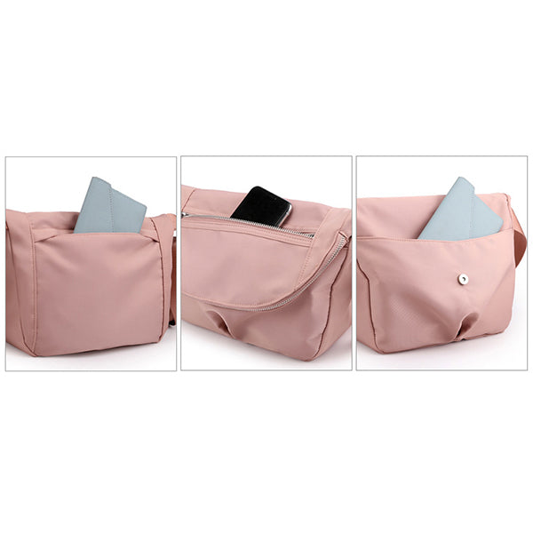 Solid Color Waterproof Casual Crossbody Bag