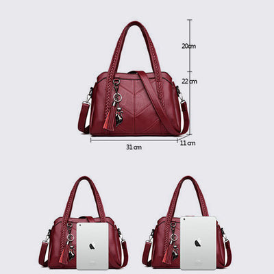 <Shipped within 24 hours> Top-Handle Bag Tassel Large Capacity Crossbody Bag